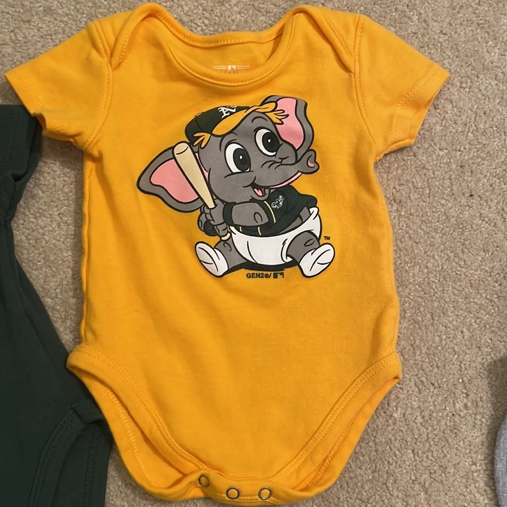Oakland Athletic A’s Baseball onesies bundle